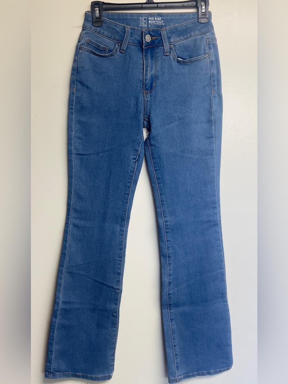 Nobody Denim Blue Mid-Rise Flare Wide Leg Jeans